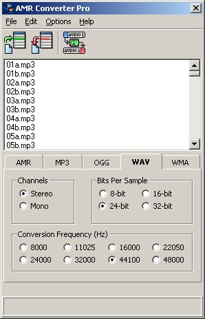 AMR Converter Pro - Convert between AMR, MP3, WAV, WMA, and OGG.